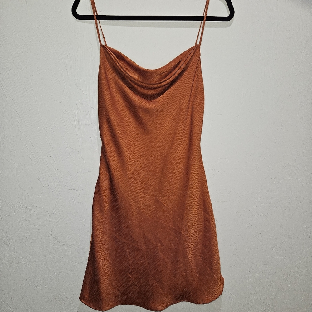 House of Harlow x REVOLVE Party Ira Mini Dress Burnt Orange Women's Size Small - Picture 5 of 16
